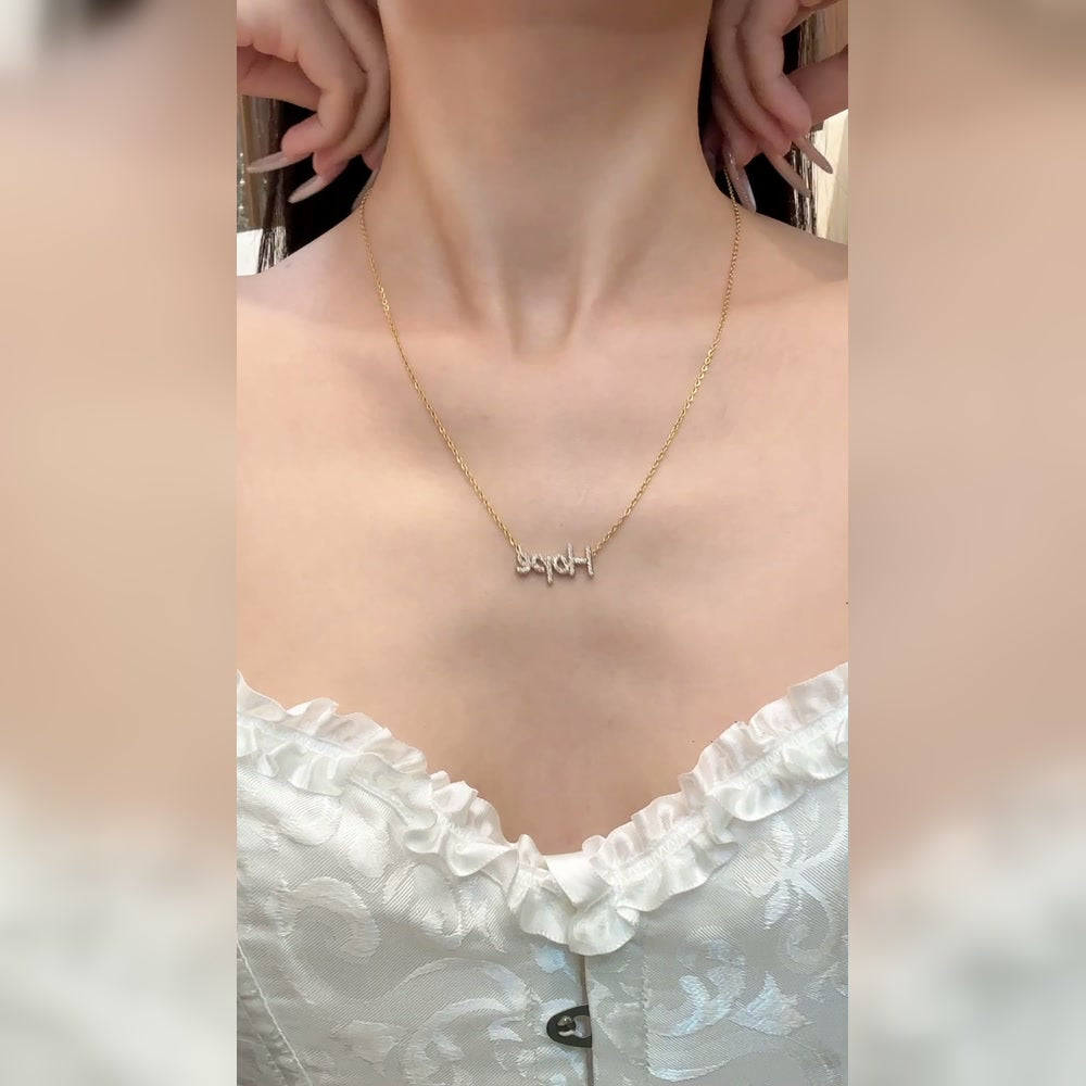 Stainless steel zircon charm necklace and bracelet collection for wholesale jewelry buyers