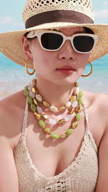 316L Stainless Steel 18K PVD Gold Resin Chain Bracelet & Necklace