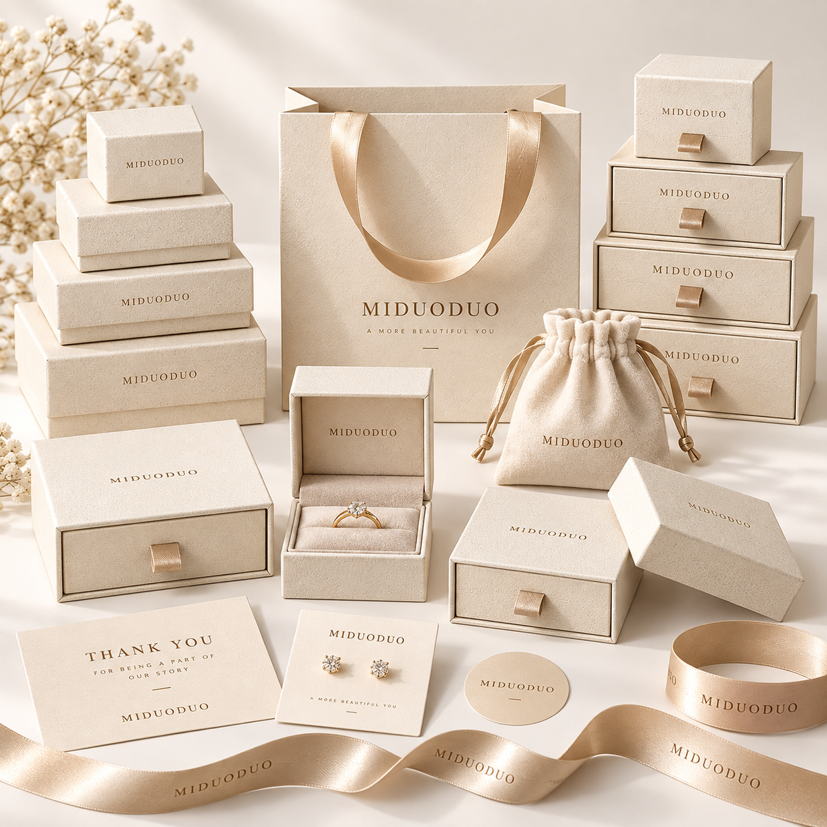 Private label gift box packaging for stainless steel jewelry
