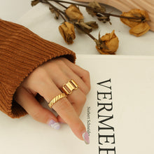Private label stainless steel ring with 18K gold PVD coating for jewelry brands