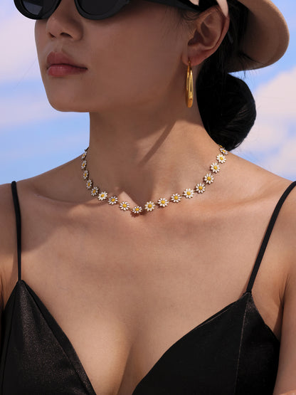 316L Stainless Steel Daisy Flower 18K Gold PVD Chain Jewelry Collection - Image 10