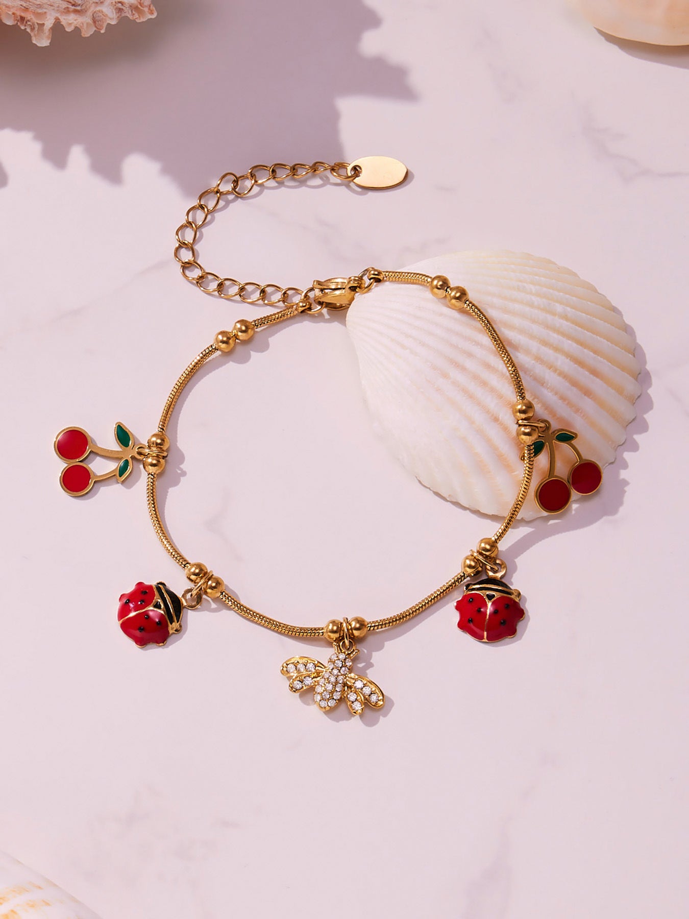 Bulk waterproof zircon waterdrop charm bracelets, 316L stainless steel wholesale supplier