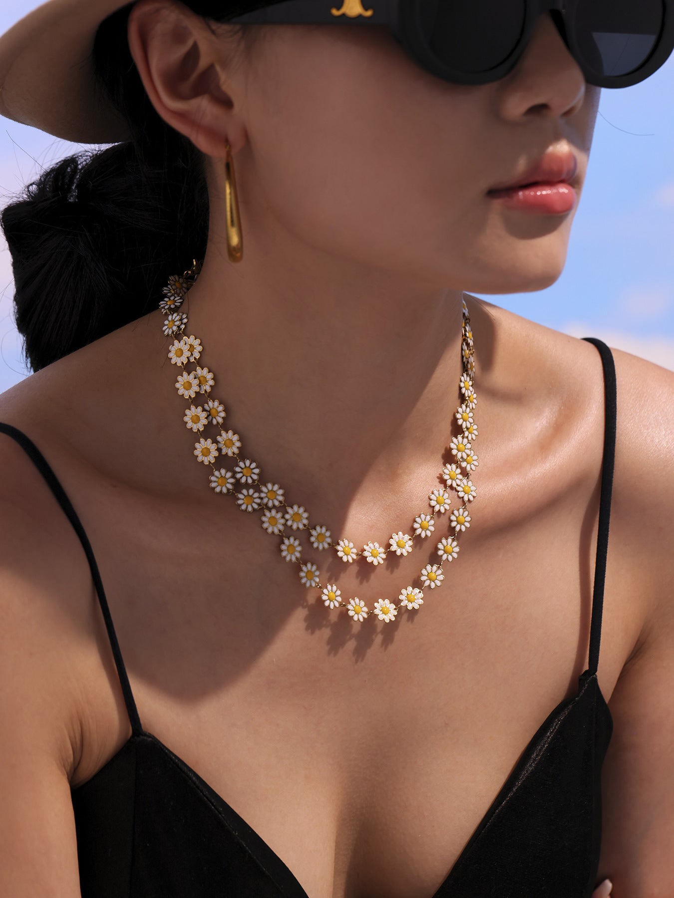 316L Stainless Steel Daisy Flower 18K Gold PVD Chain Jewelry Collection - Image 11