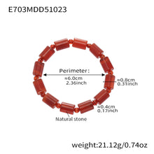 316L Stainless Steel multi-color natural stone stretch bracelet set, wholesale waterproof