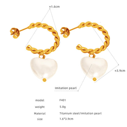 316L Stainless Steel Chic Vintage Heart Drop Earrings - Image 13