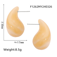 316L Stainless Steel Vibrant Resin Teardrop Earrings - Image 14