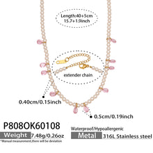 316L Stainless Steel Exquisite Full Zircon Waterdrop Mixed Pendant Bracelet - Image 14
