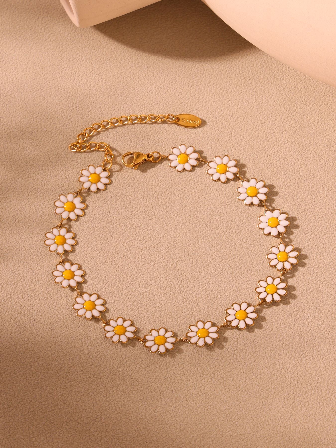 316L Stainless Steel Daisy Flower 18K Gold PVD Chain Jewelry Collection - Image 14