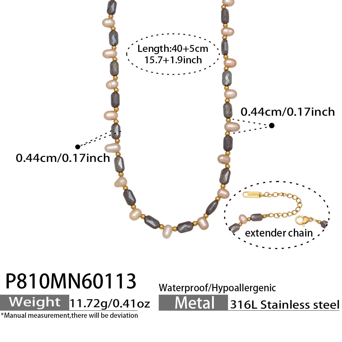 316L Stainless Steel Exquisite Full Zircon Waterdrop Mixed Pendant Bracelet - Image 16