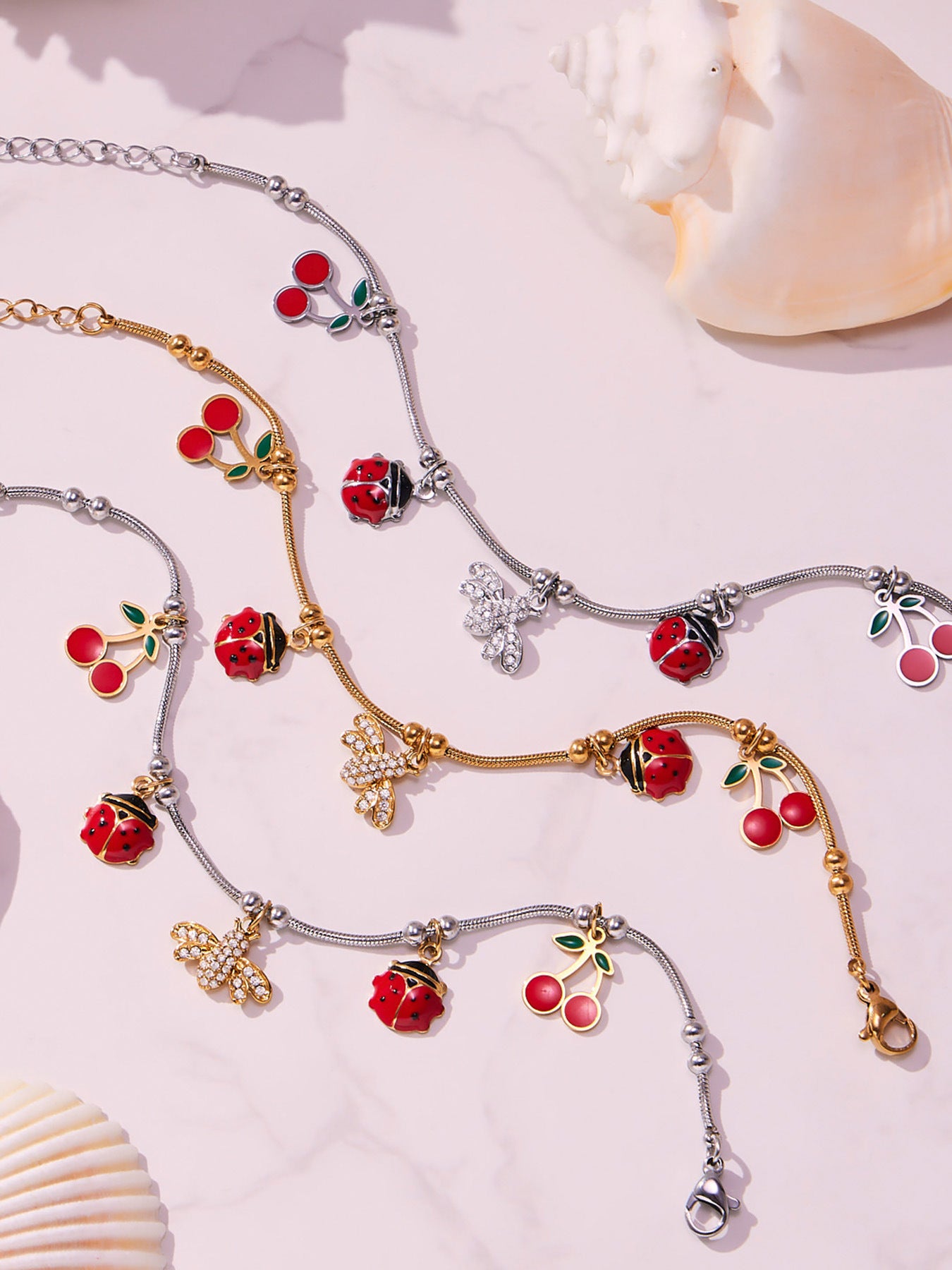 Waterproof zircon waterdrop charm bracelet collection, 316L stainless steel wholesale supplier