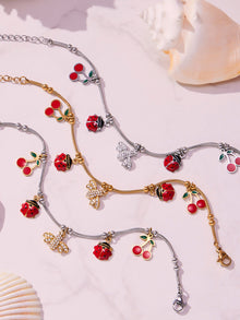 Waterproof zircon waterdrop charm bracelet collection, 316L stainless steel wholesale supplier