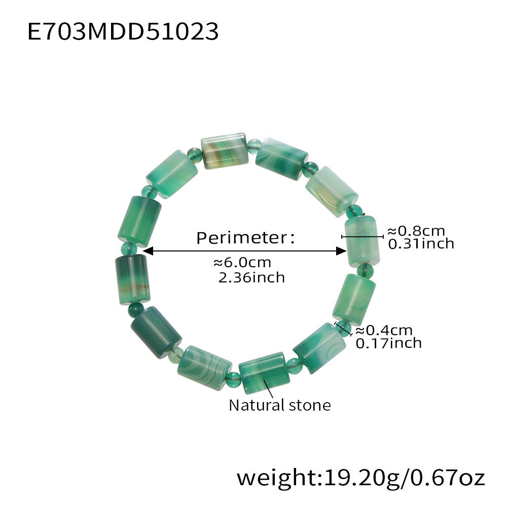 316L Stainless Steel Multi-Color Gradient Natural Stone Stretch Bracelet collection, wholesale waterproof jewelry