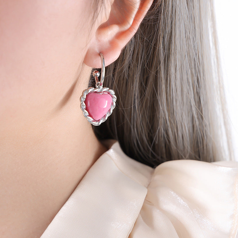316L Stainless Steel Chic Vintage Heart Drop Earrings - Image 19
