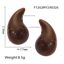 316L Stainless Steel Vibrant Resin Teardrop Earrings - Image 19