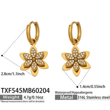 316L Stainless Steel Zircon Inlaid Six-Petal Flower Jewelry Collection - Image 19