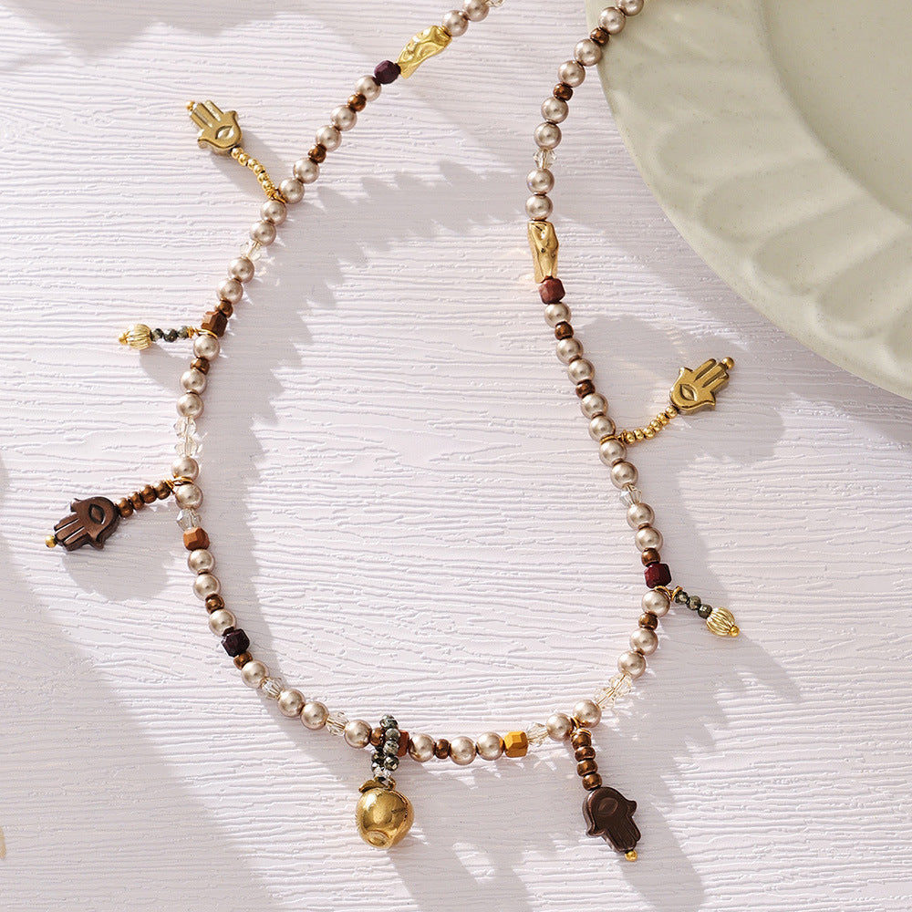 316L Stainless Steel Exquisite Full Zircon Waterdrop Mixed Pendant Bracelet - Image 1