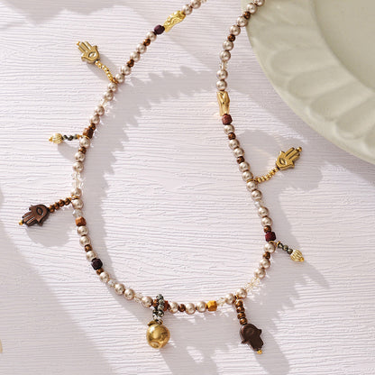 316L Stainless Steel Exquisite Full Zircon Waterdrop Mixed Pendant Bracelet - Image 1