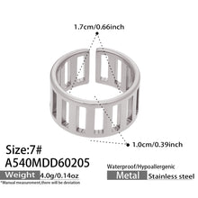 316L Stainless Steel 18K Gold Plated Wide Openwork Adjustable Ring Set - Image 21