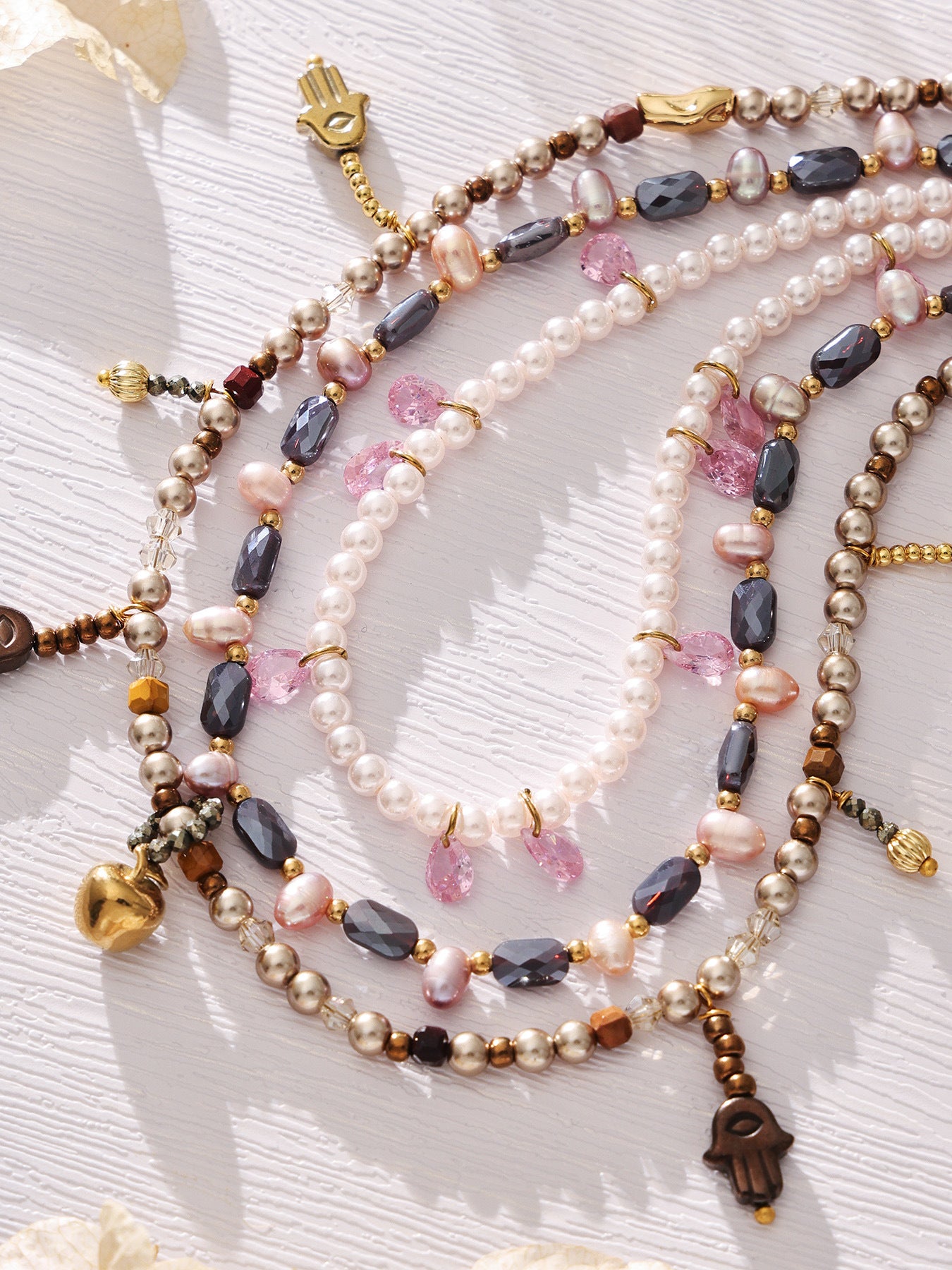 316L Stainless Steel Exquisite Full Zircon Waterdrop Mixed Pendant Bracelet - Image 2