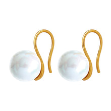 316L Stainless Steel 18K Gold Plated Geometric Faux Pearl Earrings - Image 3