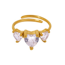 316L Stainless Steel Sweet Heart Super Shiny Zircon Adjustable Ring - Image 4