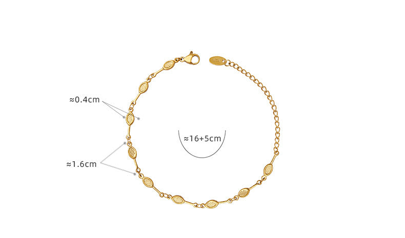 316L Stainless Steel Minimalist Tennis Racket Charm Bracelet - Image 4
