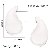 316L Stainless Steel Vibrant Resin Teardrop Earrings - Image 5