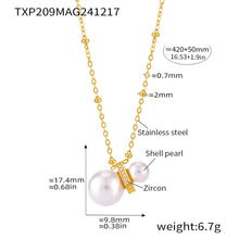 316L Stainless Steel Constellation Necklace & Earrings Set with Zircon & Shell Pearl - Image 5