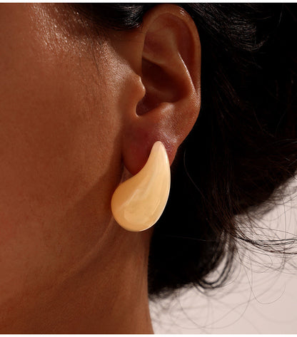 316L Stainless Steel Vibrant Resin Teardrop Earrings - Image 7