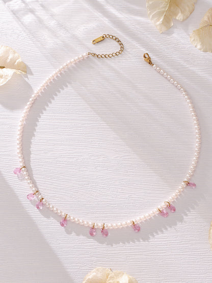 316L Stainless Steel Exquisite Full Zircon Waterdrop Mixed Pendant Bracelet - Image 9