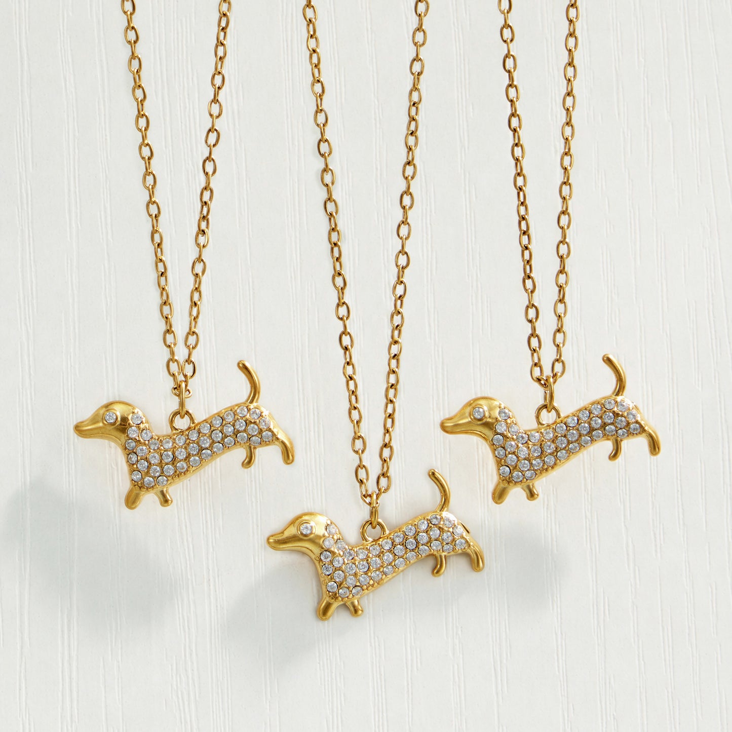 Puppy Zircon Pendant Necklace showcasing intricate design and zircon detailing
