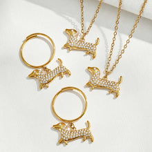 316L Stainless Steel 18K PVD Gold Puppy Zircon Pendant Necklace made with 316L stainless steel and 18K PVD gold finish for wholesale jewelry buyers - image 3