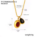 P1238 Red & Black Zircon / Necklace
