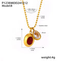 P1238 Red & Clear Zircon / Necklace