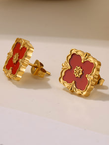 316L Stainless Steel 18K Gold PVD Four-Leaf Clover Flower Jewelry