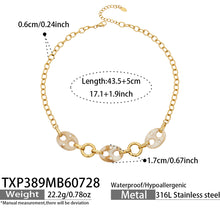 Gold resin mariner link necklace length, extender and product specification guide