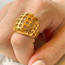 316L Stainless Steel 18K PVD Gold Retro Irregular Hollow Wide Ring made with 316L stainless steel and 18K PVD gold finish for wholesale jewelry buyers - image 6