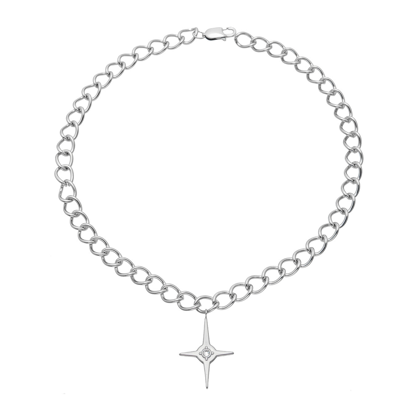Stunning retro star pendant necklace in 316L stainless steel