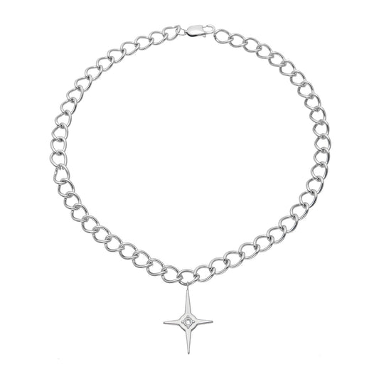 Stunning retro star pendant necklace in 316L stainless steel