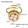 Ring / Gold 5A Zircon rotating flower / Default