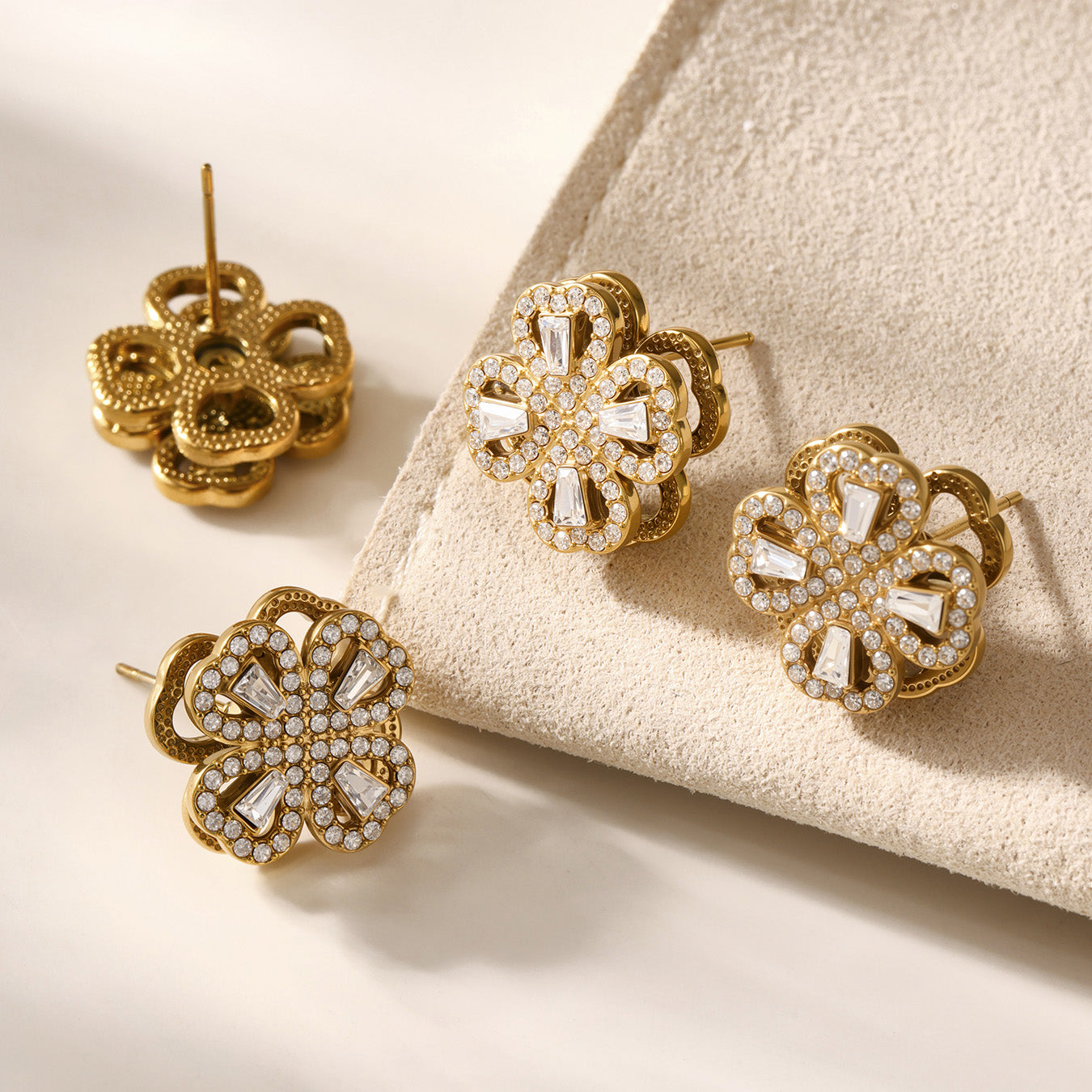 316L Stainless Steel 18K PVD Gold Rotating Flower Necklace made with 316L stainless steel and 18K PVD gold finish for wholesale jewelry buyers - image 13