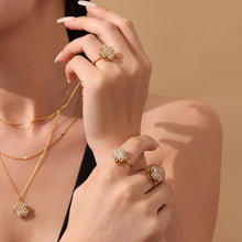 316L Stainless Steel 18K PVD Gold Rotating Flower Necklace made with 316L stainless steel and 18K PVD gold finish for wholesale jewelry buyers - image 17