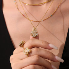 316L Stainless Steel 18K PVD Gold Rotating Flower Necklace made with 316L stainless steel and 18K PVD gold finish for wholesale jewelry buyers - image 18