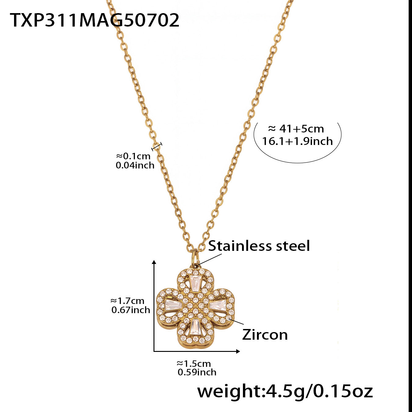 316L Stainless Steel 18K PVD Gold Rotating Flower Necklace made with 316L stainless steel and 18K PVD gold finish for wholesale jewelry buyers - image 6