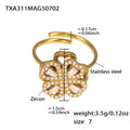 Ring / Gold 5A Zircon rotating flower / Default