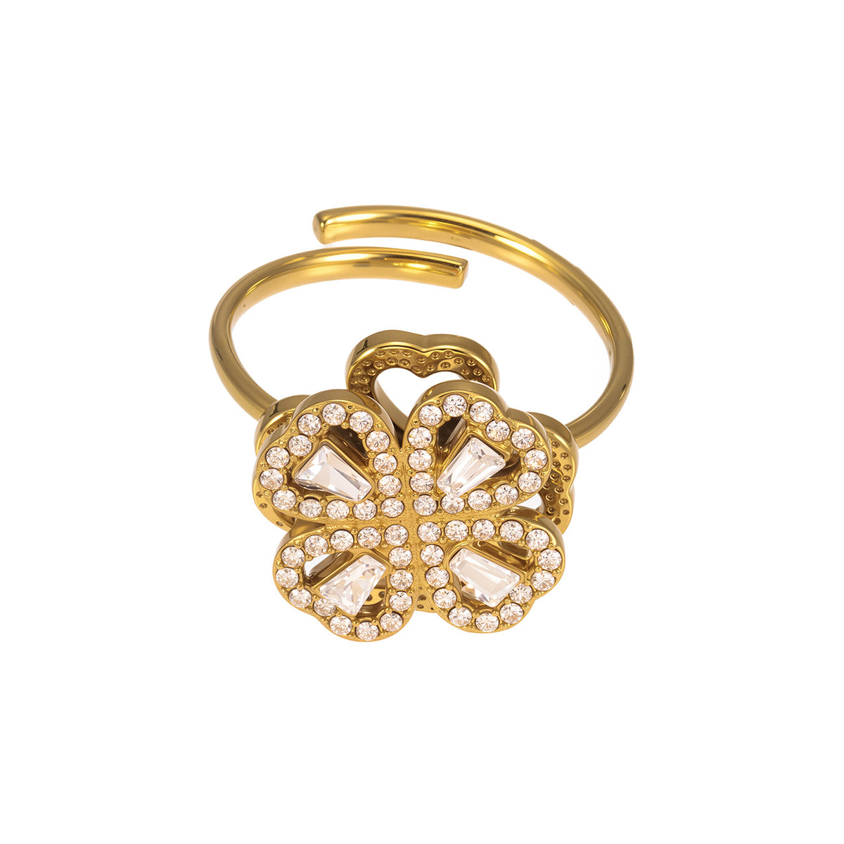 Close-up of the zircon stone in the flower ring