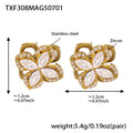 Earrings / Gold 5A Zircon rotating flower / Default