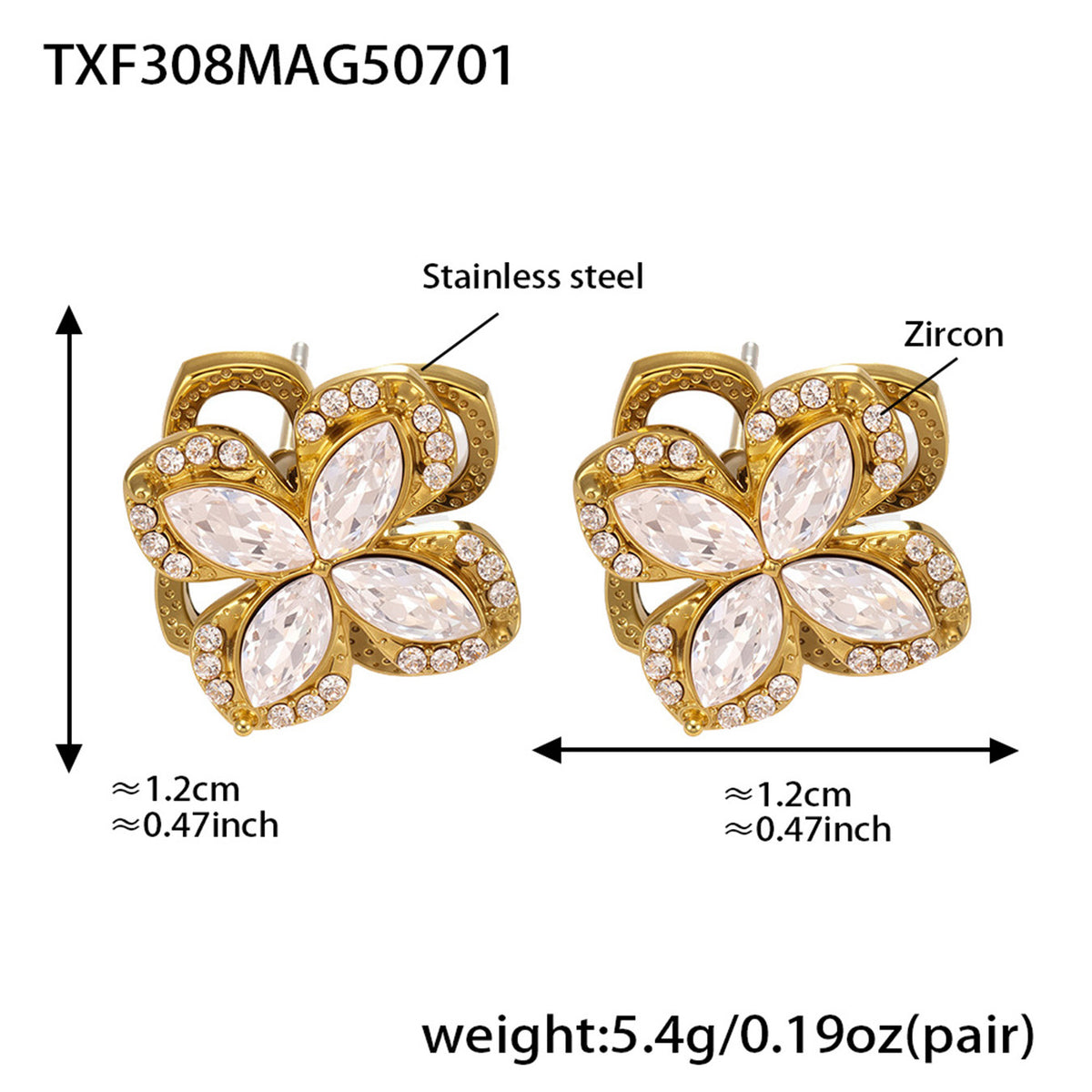 Stylish Rotating Flower Ring in 18K Gold Finish