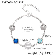 Technical spec sheet for the yellow CZ bezel bracelet showcasing the high-clarity stones and steel base.