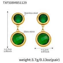 Dark blue glass stone drop earrings measurements, perfect for boutiques selling waterproof accessories.
